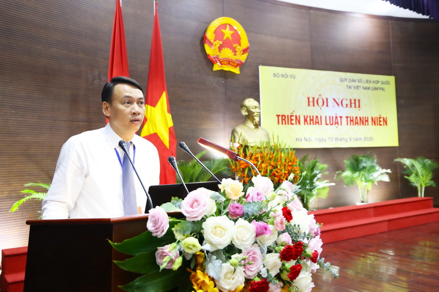 Ông Doãn Đức Hảo, Phó Vụ trưởng Vụ Công tác thanh niên giới thiệu về một số nội dung mới của Luật Thanh niên năm 2020